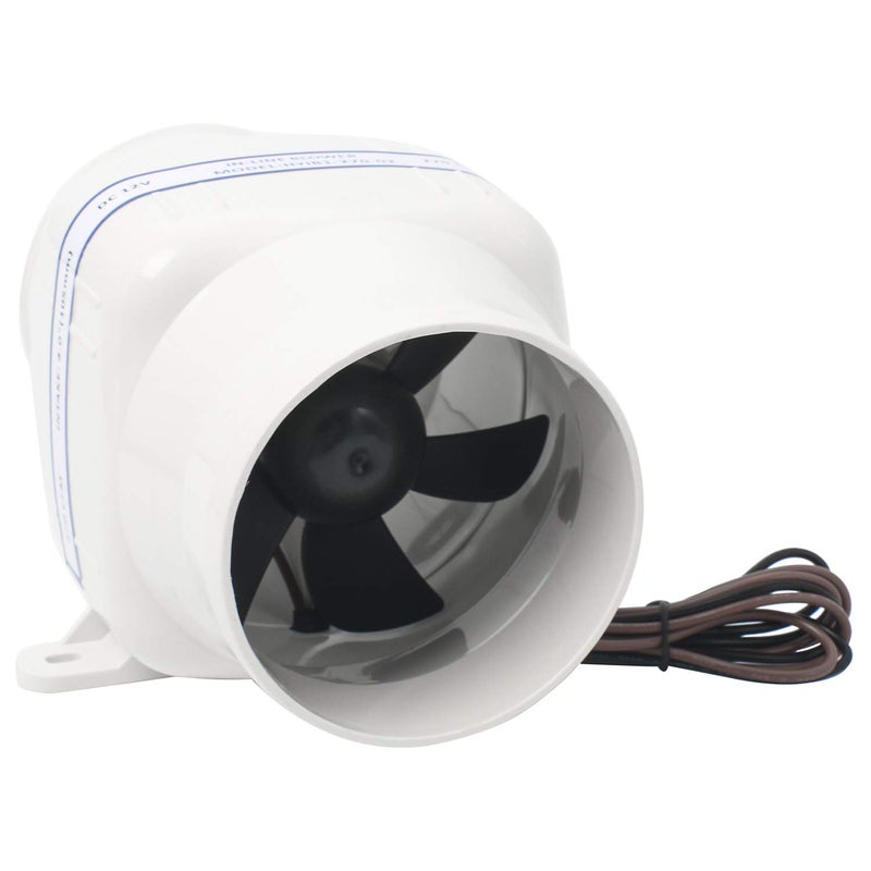 NovelBee 12V 270CFM Electric 4" in-Line Marine Bilge Air Blower with Six Blade Fan Maximize Air Flow and Efficiency - Image 3